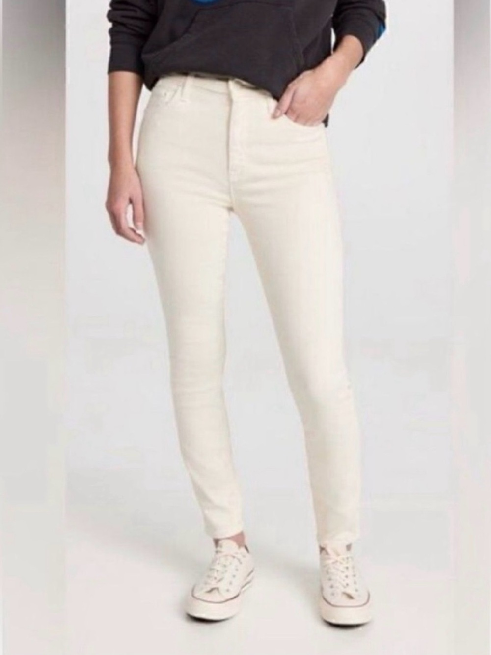 MOTHER High Waisted Looker Ankle Cream Skinny Jeans size 27